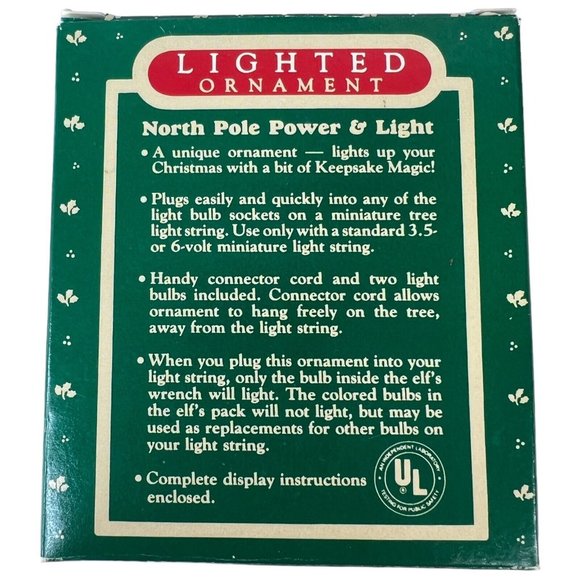Vintage Hallmark Keepsake North Pole Power And Light Ornament Magic Lighted 1987 - Picture 6 of 7